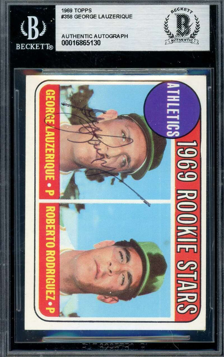 George Lauzerique Beckett BAS Signed 1969 Topps Rookie Stars Autograph
