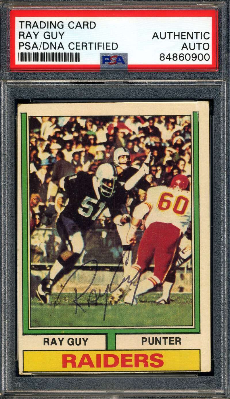 Ray Guy PSA DNA Signed 1974 Topps Rookie Autograph