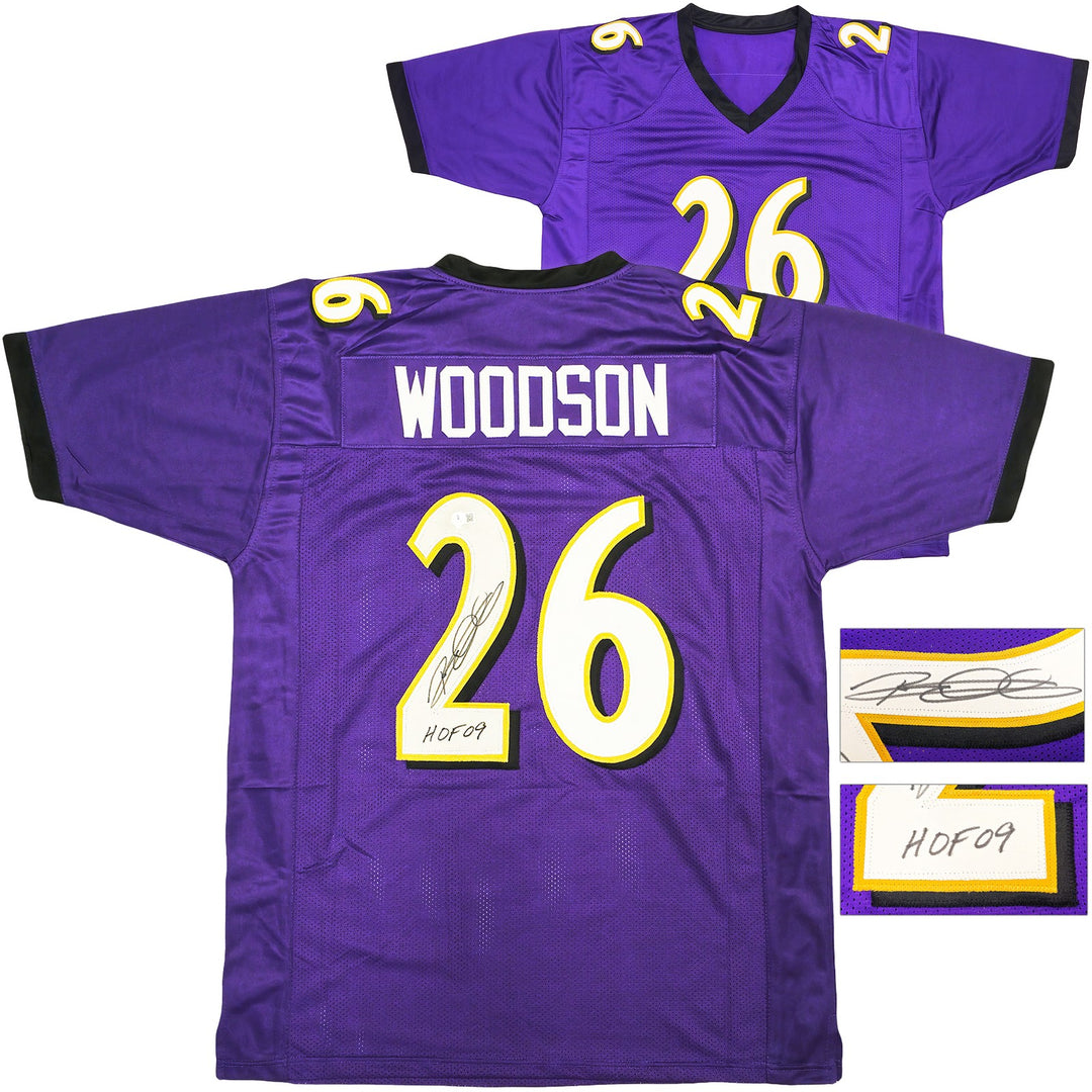 Baltimore Ravens Rod Woodson Signed Purple Jersey "HOF 09" Beckett Witness