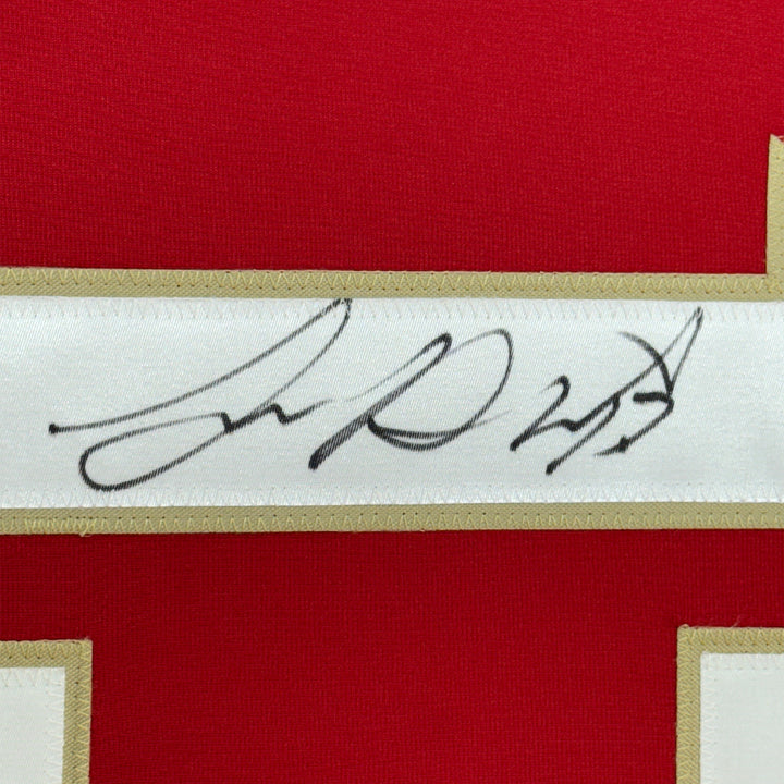Framed Autographed/Signed Sam Reinhart 35x39 Florida Red Hockey Jersey JSA COA
