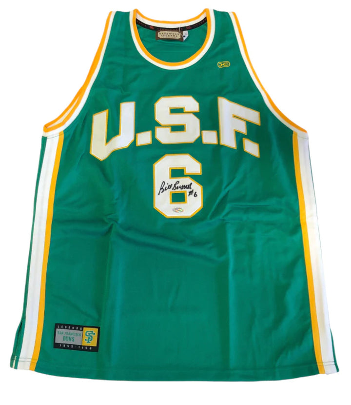 Bill Russell Autographed USF Green Jersey