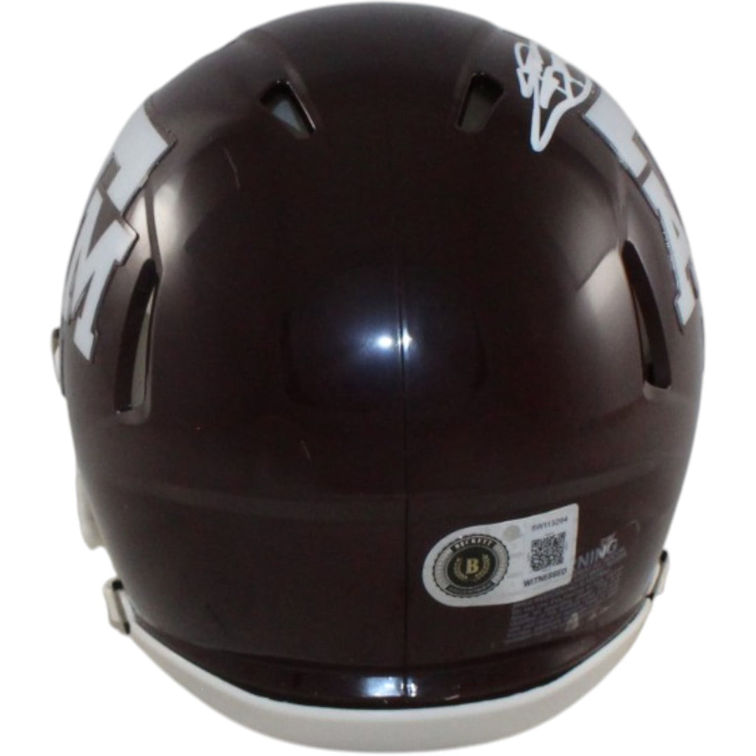 Johnny Manziel Autographed Texas A&M Mini Helmet 12 HT Beckett Witness 58247