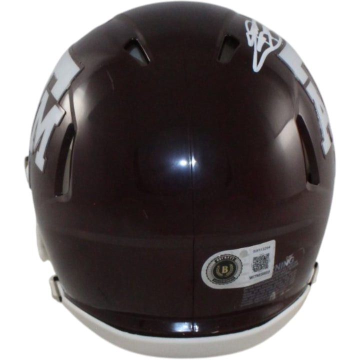 Johnny Manziel Autographed Texas A&M Mini Helmet 12 HT Beckett Witness 58247