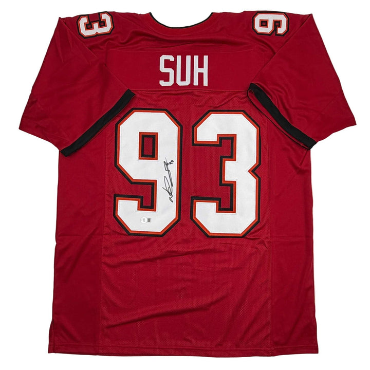 Autographed/Signed Ndamukong Suh Tampa Bay Red Jersey Beckett BAS COA