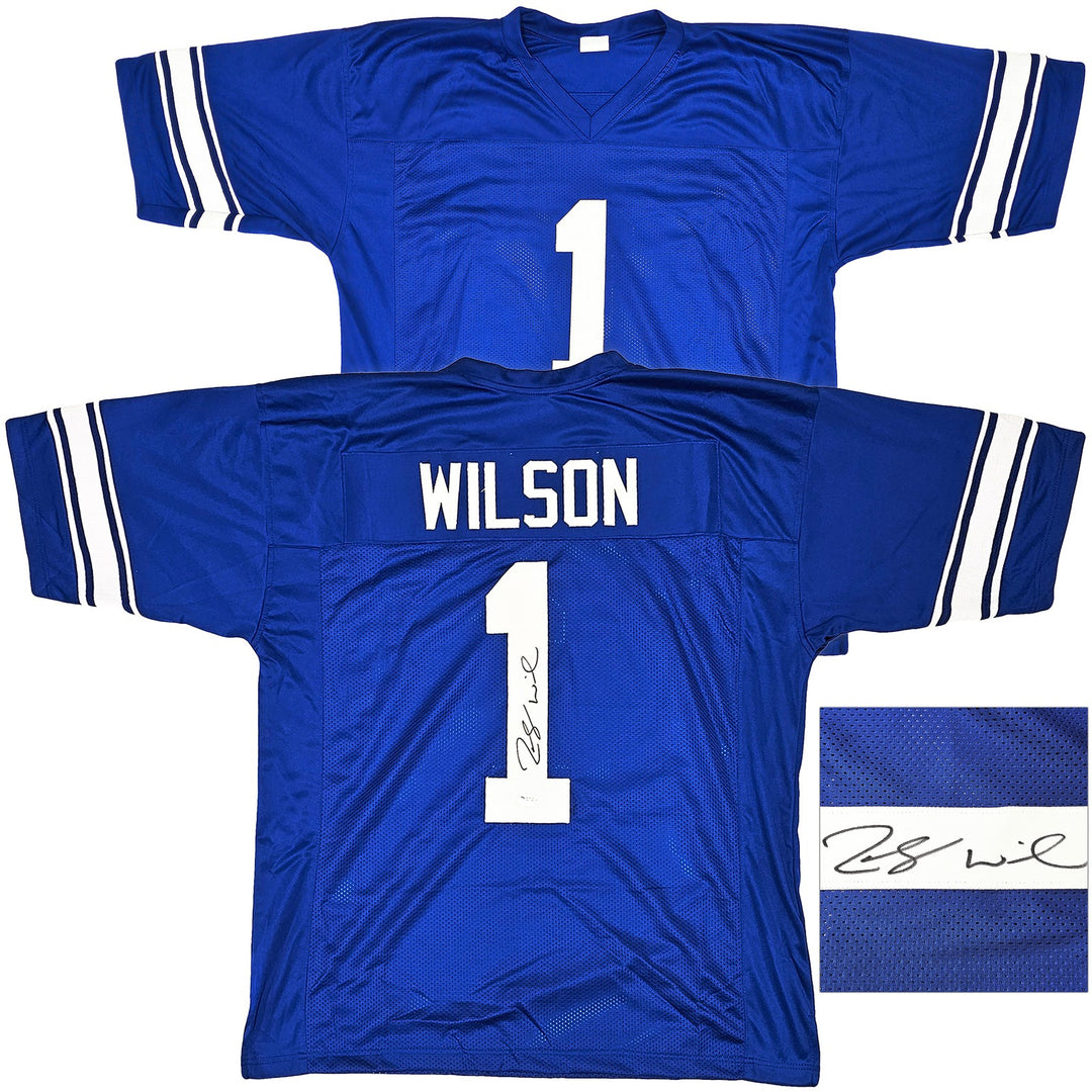 BYU Cougars Zach Wilson Signed Royal Blue Jersey Beckett BAS