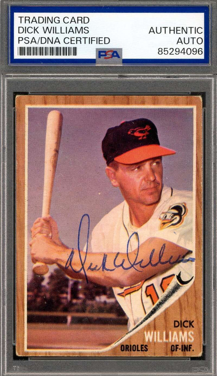 Dick Williams PSA DNA Signed 1962 Topps Autograph