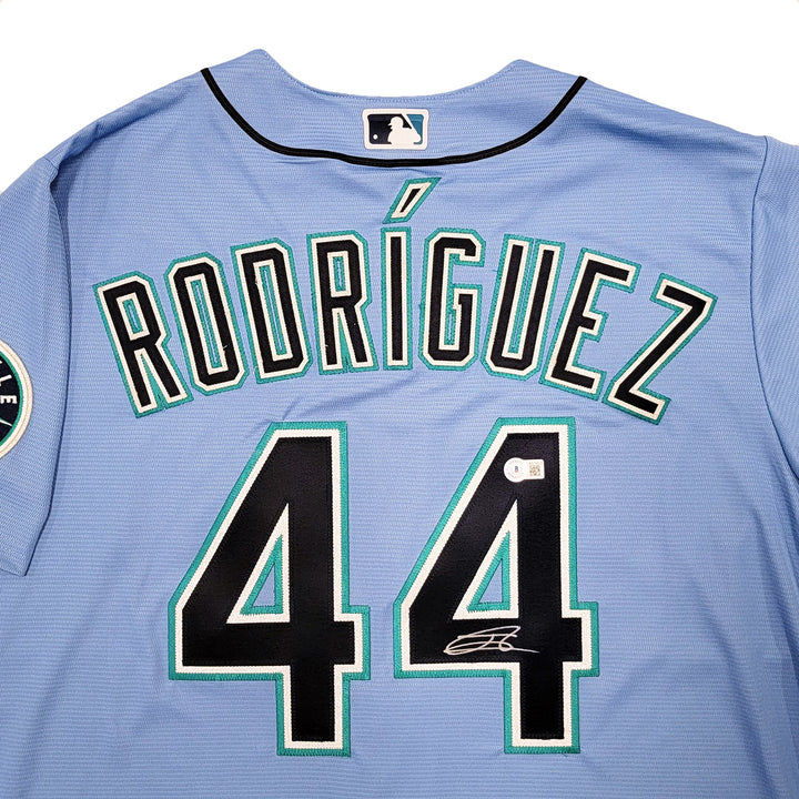 Seattle Mariners Julio Rodriguez Signed Blue Nike Jersey Size L Beckett
