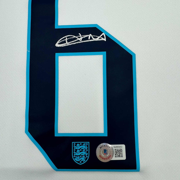 Autographed/Signed Harry Maguire England White Soccer Jersey Beckett BAS COA