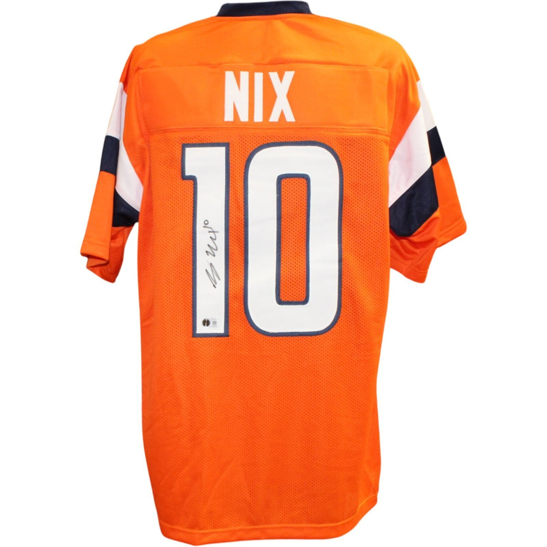 Bo Nix Autographed/Signed Pro Style XL Jersey Orange Beckett Witness 58323