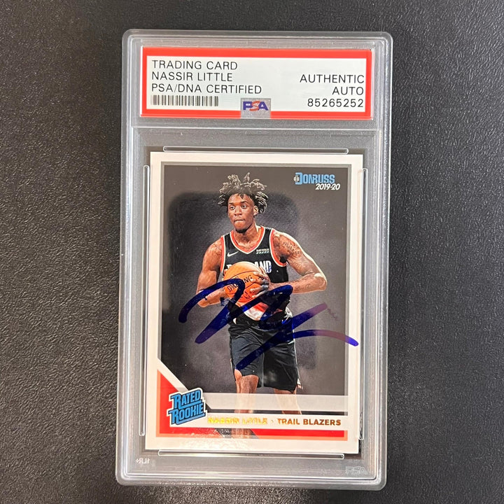 2019-20 Donruss Rated Rookie #223 Nassir Little Signed Rookie Card AUTO PSA Slab