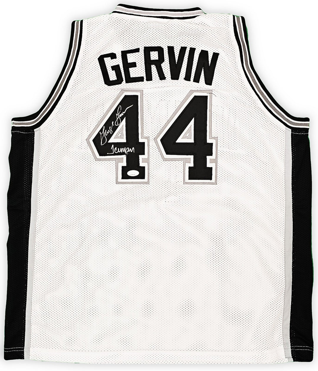 San Antonio Spurs George Gervin Signed White Jersey "Iceman" JSA
