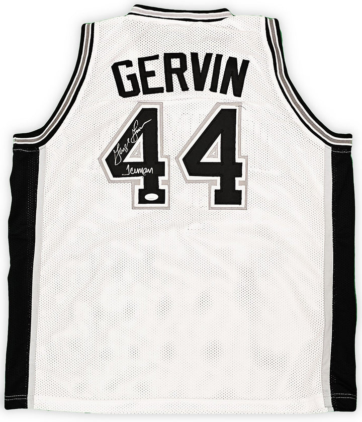 San Antonio Spurs George Gervin Signed White Jersey "Iceman" JSA