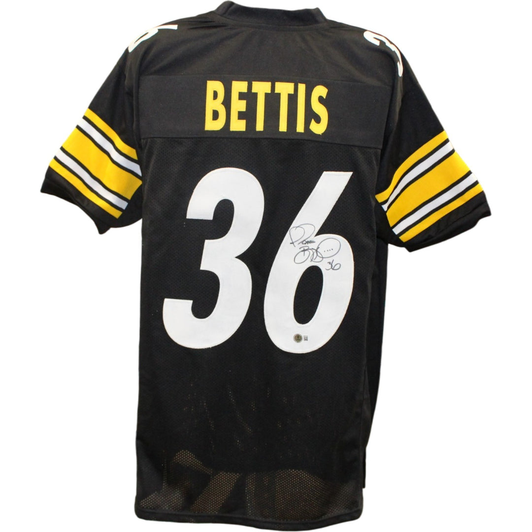 Jerome Bettis Autographed Pro Style Size XL Black Jersey Beckett Witness 55265