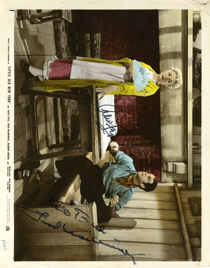 Fred Macmurry Alice Faye Psa Dna Coa Hand Signed 8x10 Photo Autograph Authentic