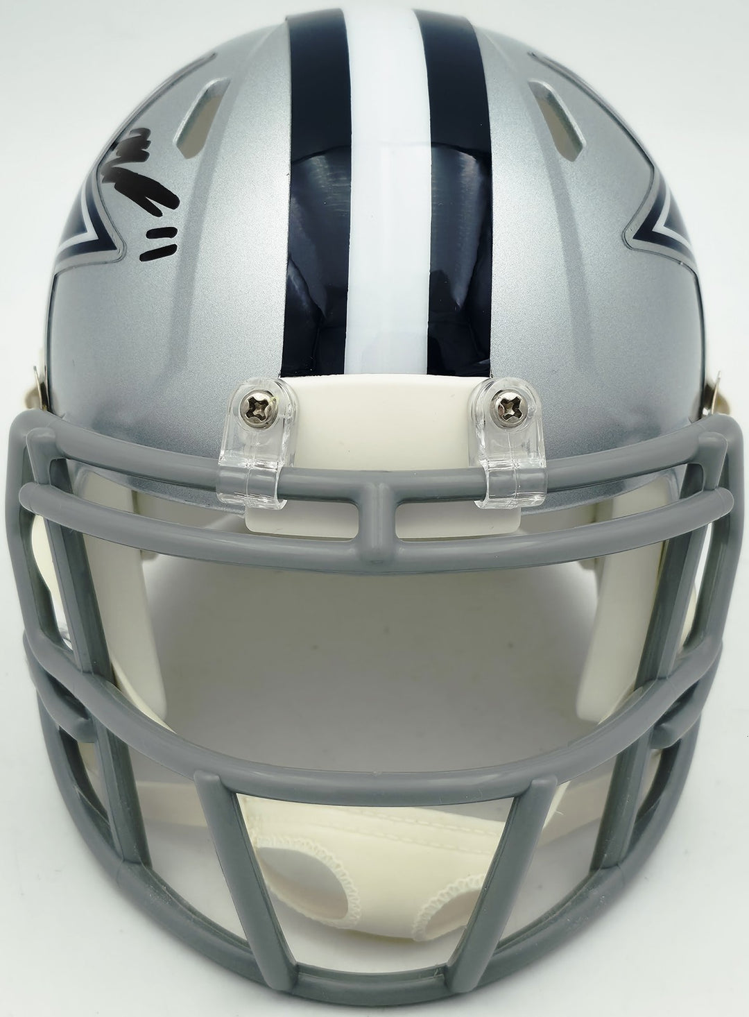 Micah Parson Signed Dallas Cowboys Silver Speed Mini Helmet Fanatics Holo