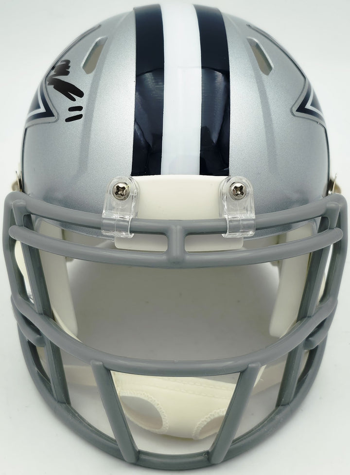 Micah Parson Signed Dallas Cowboys Silver Speed Mini Helmet Fanatics Holo