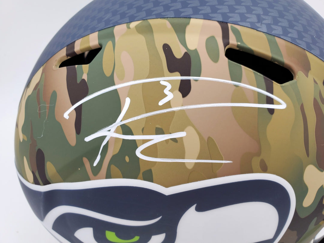Russell Wilson Signed Seahawks Camo Full Size Replica Speed Helmet RW Holo