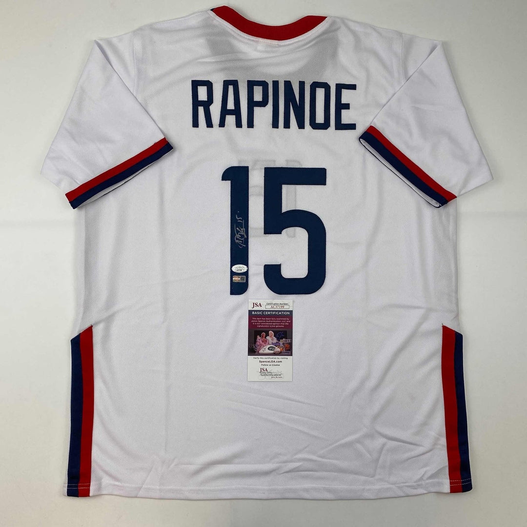 Autographed/Signed Megan Rapinoe White USA United States Jersey JSA COA