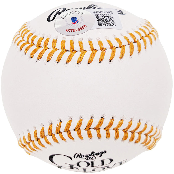 Cesar Geronimo Signed Official Gold Glove MLB Baseball Reds "4x GG" Beckett Wit