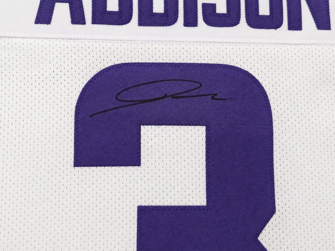 Minnesota Vikings Jordan Addison Signed White Jersey Beckett BAS QR