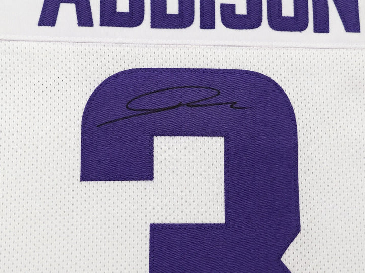 Minnesota Vikings Jordan Addison Signed White Jersey Beckett BAS QR