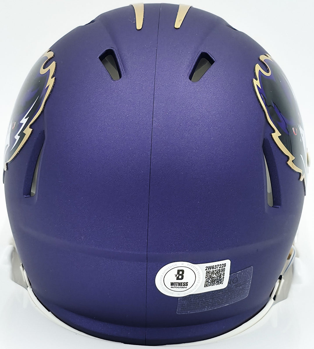 Terrell Suggs Signed Ravens Purple Speed Rave Mini Helmet Beckett Wit #2W637228