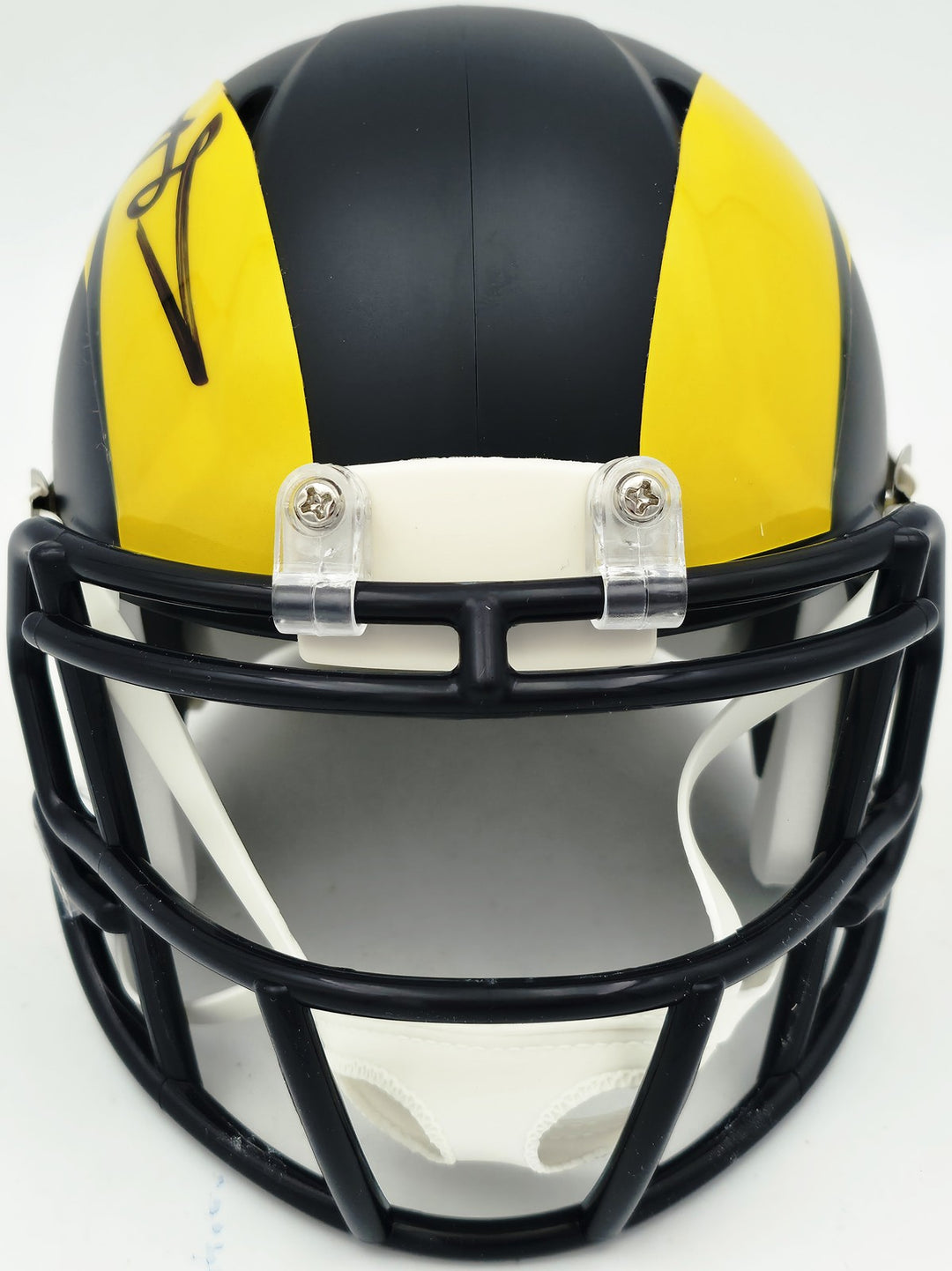 Aaron Donald Signed Rams Black Rivalries Speed Mini Helmet Beckett Witness