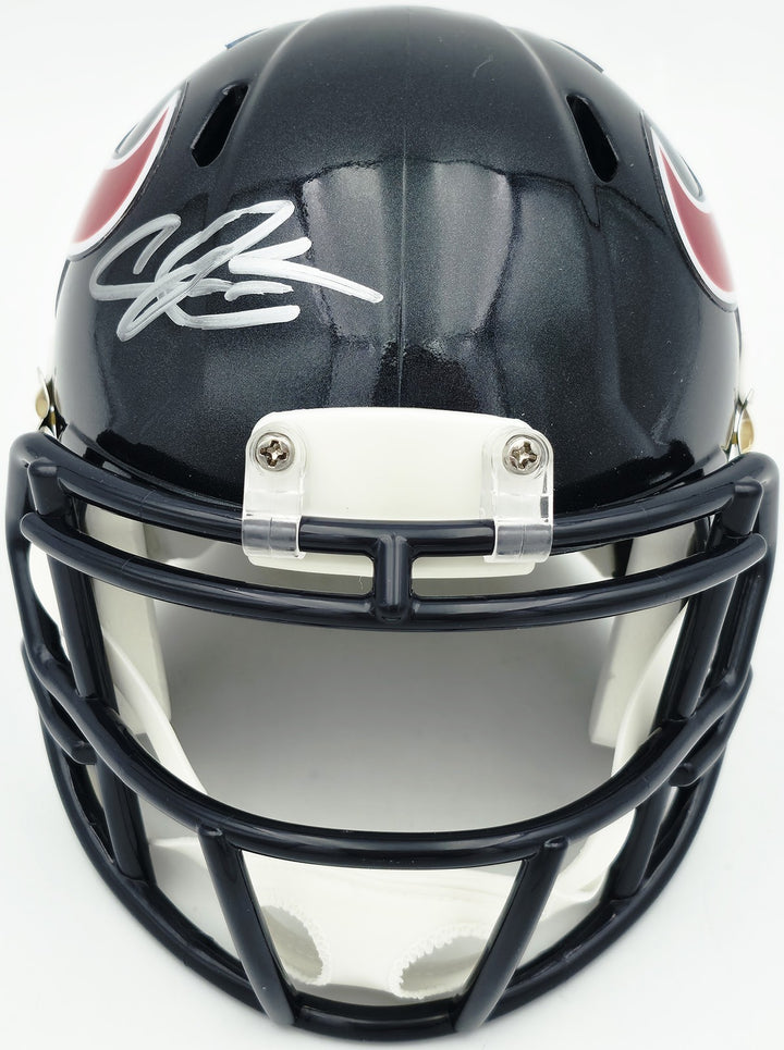 Andre Johnson Signed Houston Texans Blue Speed Mini Helmet Beckett Witness