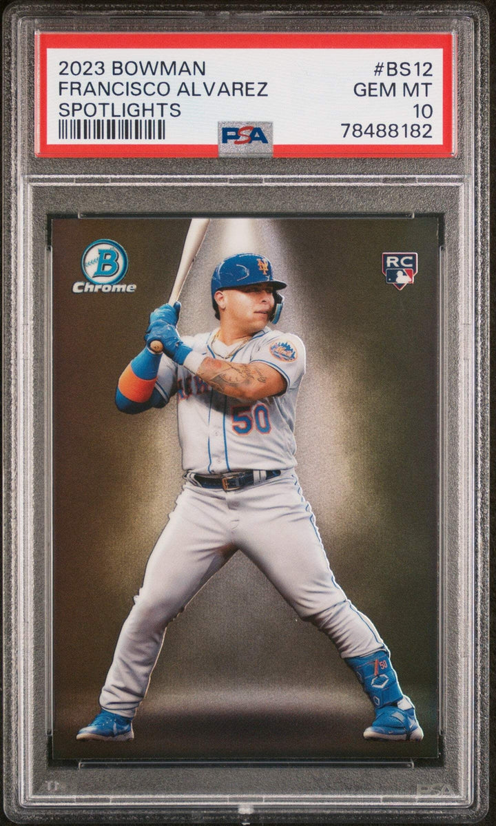 Graded 2023 Bowman Francisco Alvarez #BS12 Spotlights RC Baseball Card PSA 10