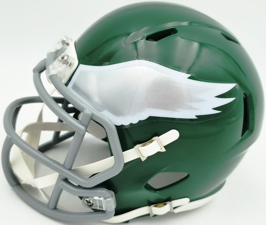 Eric Allen Signed Eagles Kelly Green 1974-95 Throwback Speed Mini Helmet Beckett