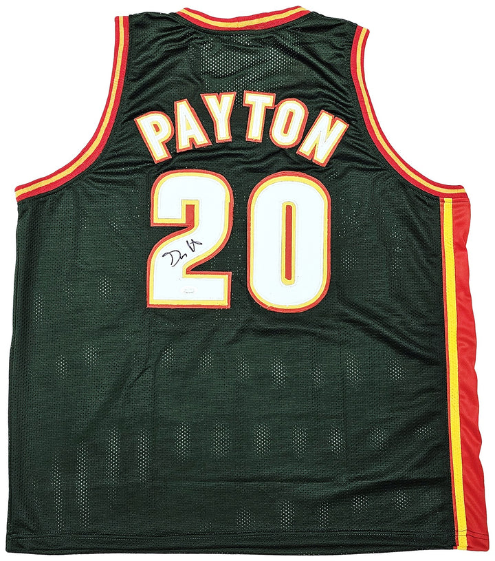Seattle Supersonics Gary Payton Autographed Signed Dark Green Jersey JSA