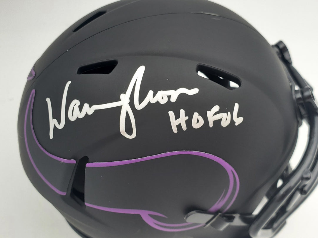 Warren Moon Signed Minnesota Vikings Eclipse Black Mini Helmet "HOF 06" MCS Holo