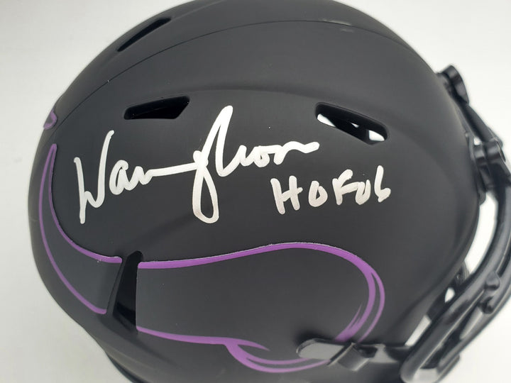 Warren Moon Signed Minnesota Vikings Eclipse Black Mini Helmet "HOF 06" MCS Holo