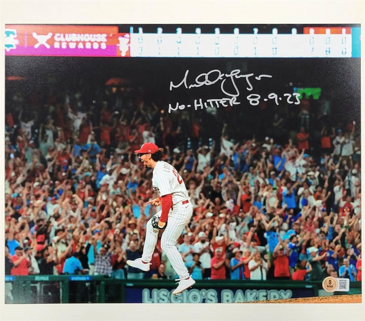 Michael Lorenzen signed "No Hitter 8-9-23" 11x14 Photo auto BAS Beckett Witness