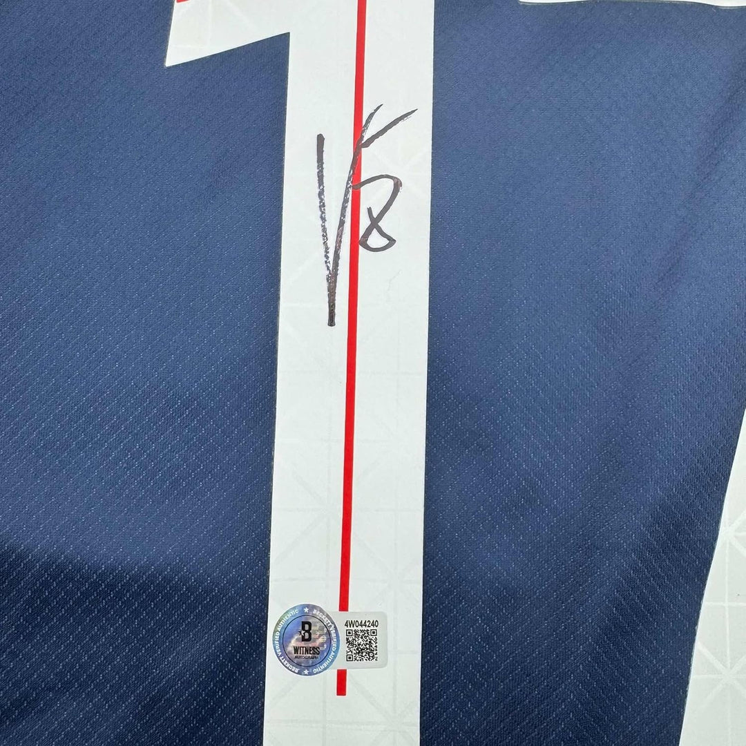 Framed Autographed/Signed Vitinha 35x39 PSG Paris Saint Germain Jersey COA