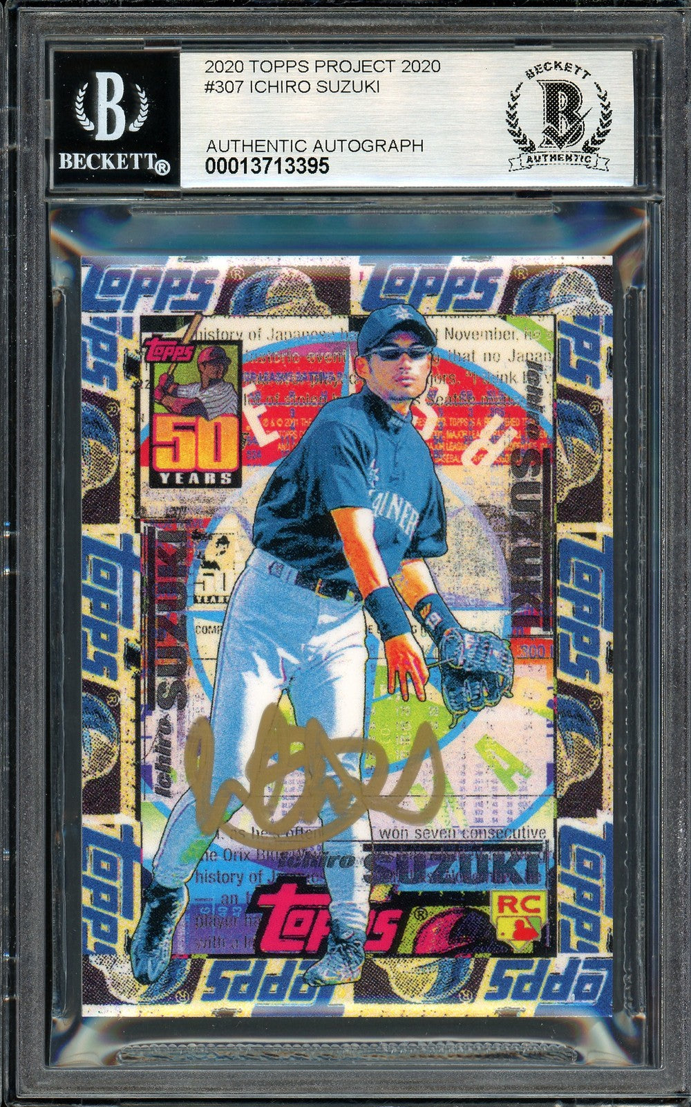 Ichiro Suzuki Signed Topps Project 2020 Tyson Beck Card 307 Sig 10 #6/10 Beckett