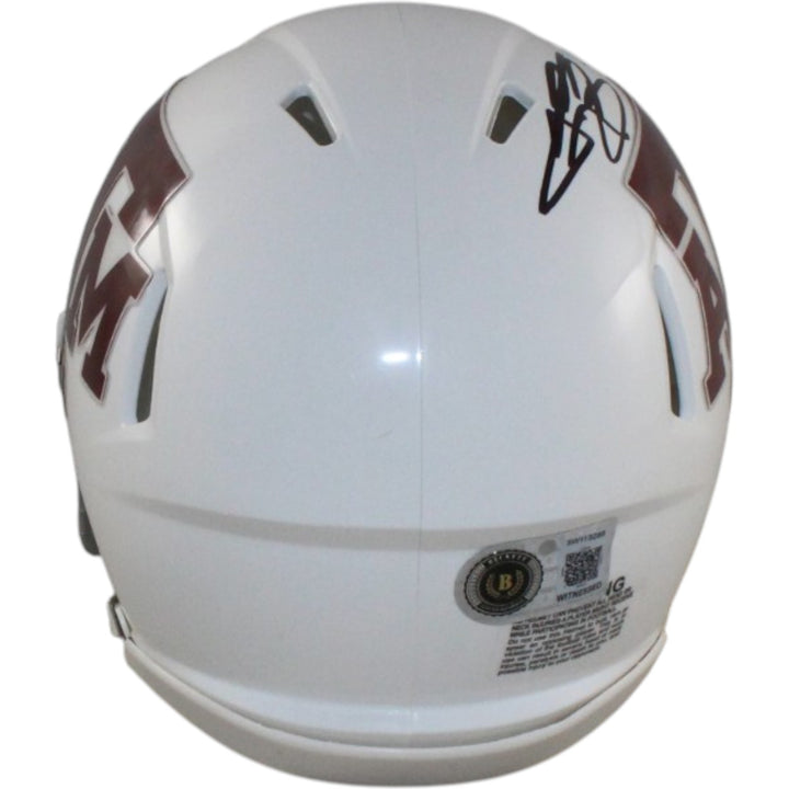 Johnny Manziel Autographed/Signed Texas A&M Mini Helmet Beckett Witness 58244