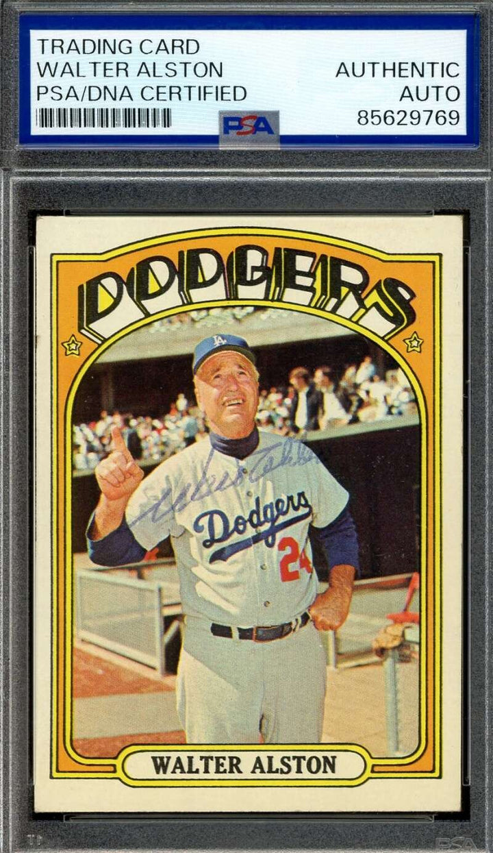 Walter Alston PSA DNA Vintage Signed 1972 Topps High Number Autograph