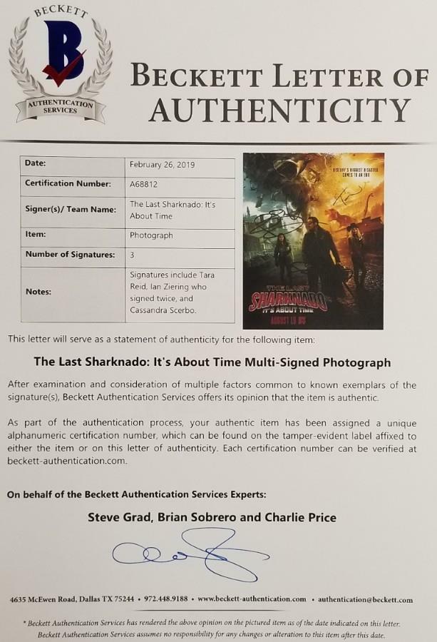 THE LAST SHARKNADO Cast (3) Signed 11x14 Photo Reid Ziering D~ Beckett BAS COA