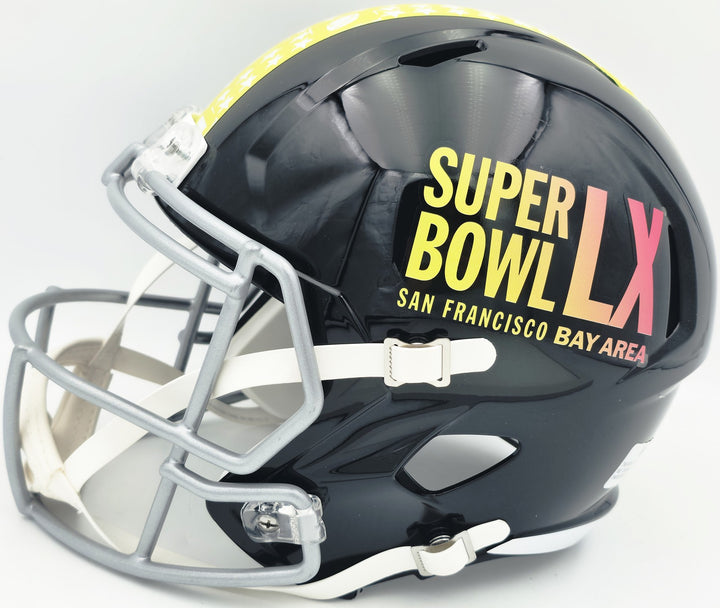 Zach Charbonnet Signed Seahawks Black Full Size SB LX Logo Speed Replica Helmet