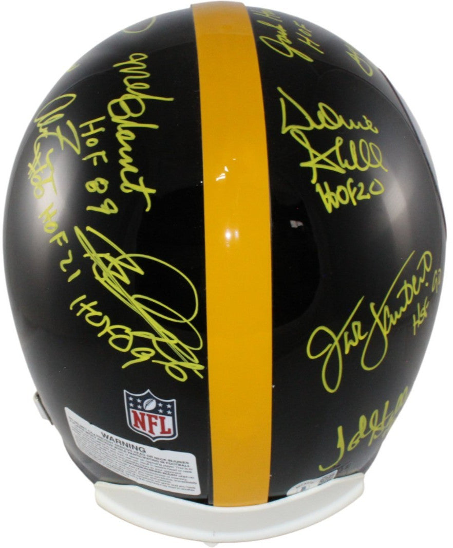 Pittsburgh Steelers Autographed HOF Pro Helmet Franco Bradshaw +12 Beckett 54612