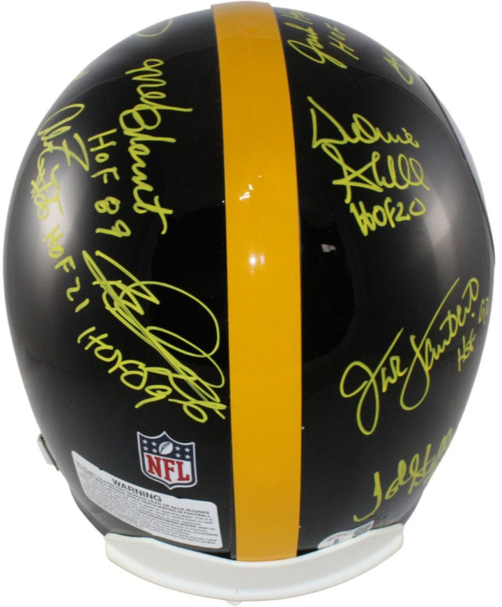 Pittsburgh Steelers Autographed HOF Pro Helmet Franco Bradshaw +12 Beckett 54612