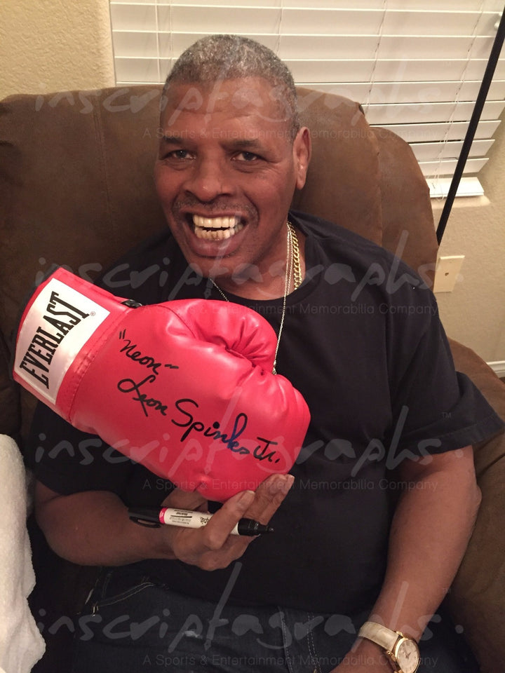 Leon Spinks Jr. "Full Name" Signed Boxing Glove #D/10 "Neon" Autograph Ali