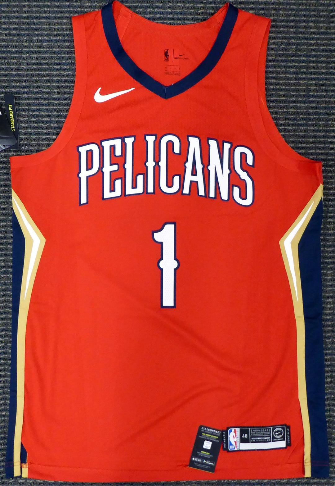 New Orleans Pelicans Zion Williamson Signed Red Nike Jersey Size 48 Fanatics