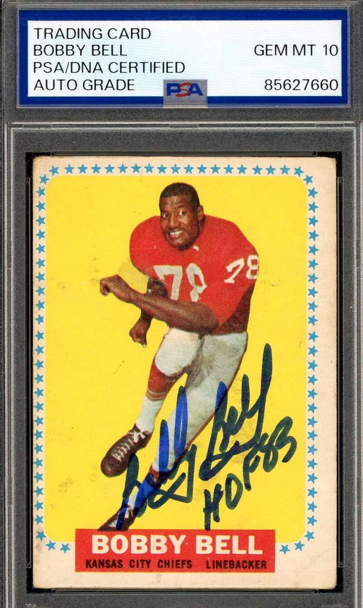 Bobby Bell Gem Mint 10 PSA DNA Signed 1964 Topps Rookie Autograph