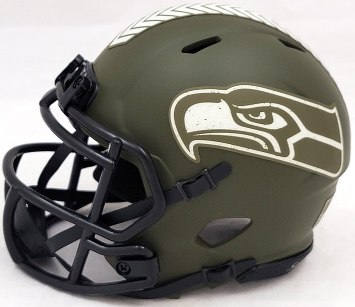 Steve Largent Jim Zorn Auto Seahawks Camo Speed Mini Helmet Salute To Service