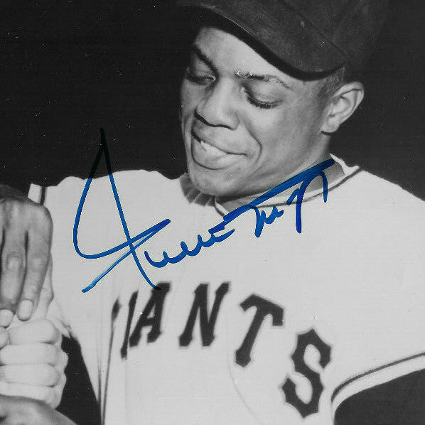 Willie Mays & Duke Snider signed 8x10 photo Mint Autograph Framed HOF PSA Loa
