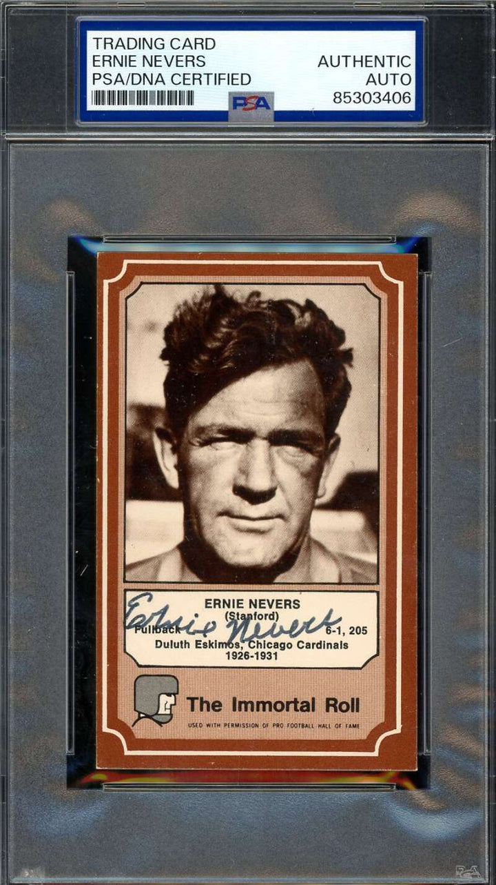 Ernie Nevers PSA DNA Signed 1975 Fleer Immortal Roll Autograph