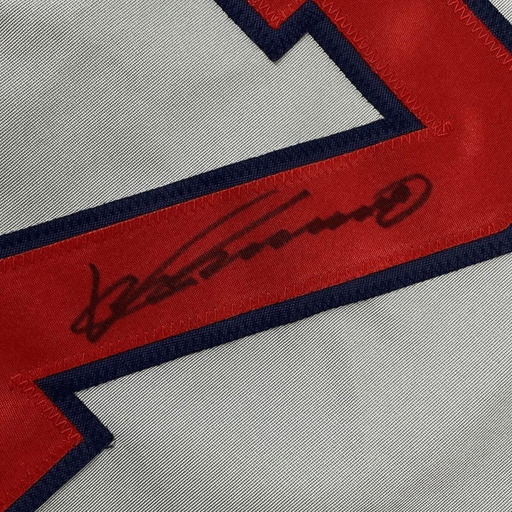 FRAMED Autographed/Signed VLADIMIR VLAD GUERRERO 35x39 Grey Jersey JSA COA
