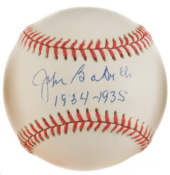JOHNNY BABICH SIGNED 1934-35 BROOKLYN DODGERS BOSTON BEES PHILADELPHIA A's BALL